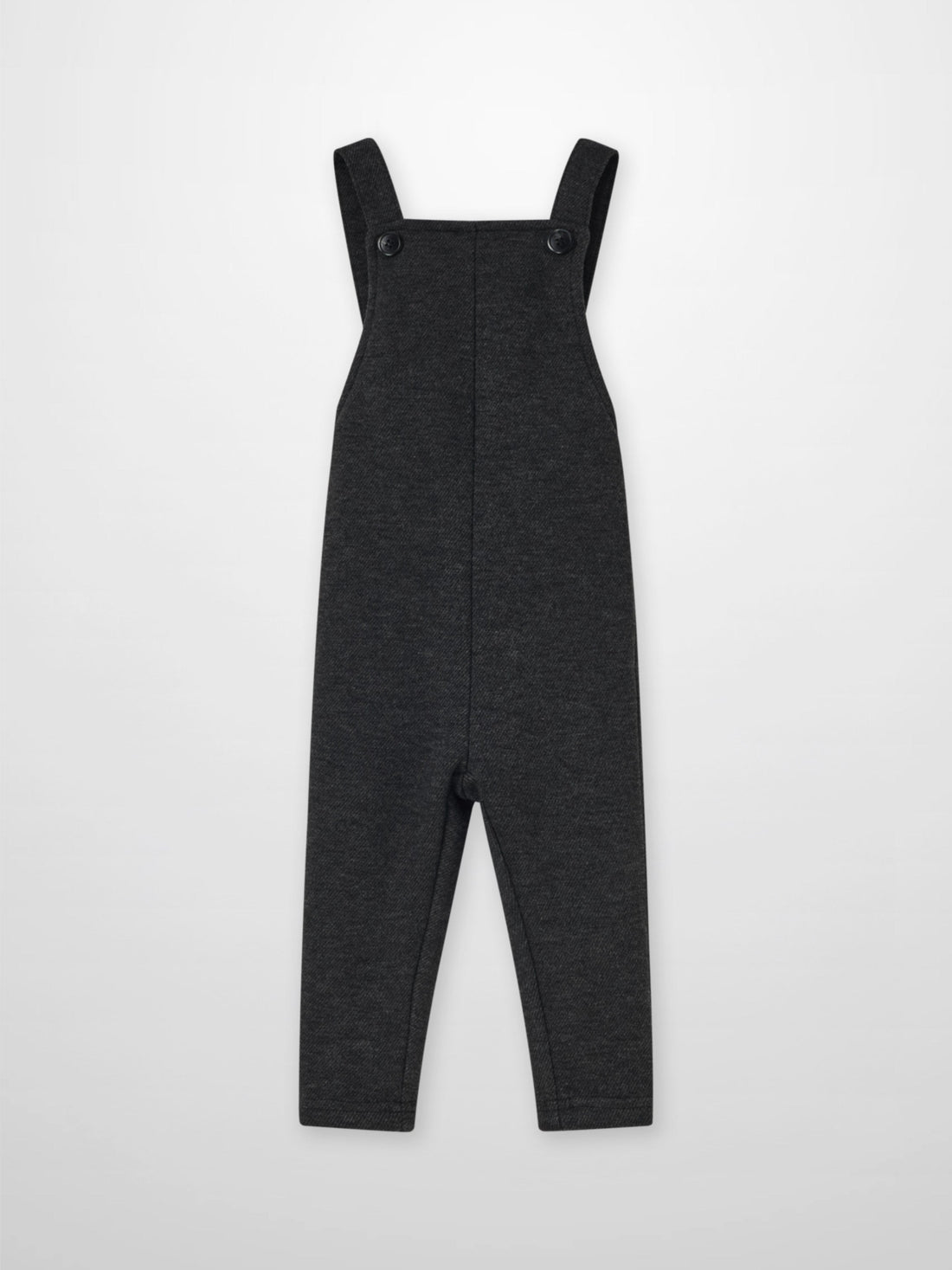 Textured twill overalls for boys in grey by Adee, dressy dungarees with button straps