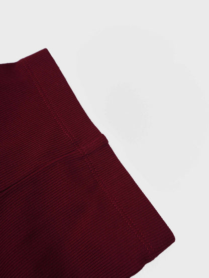 Ribbed Leggings - Burgundy