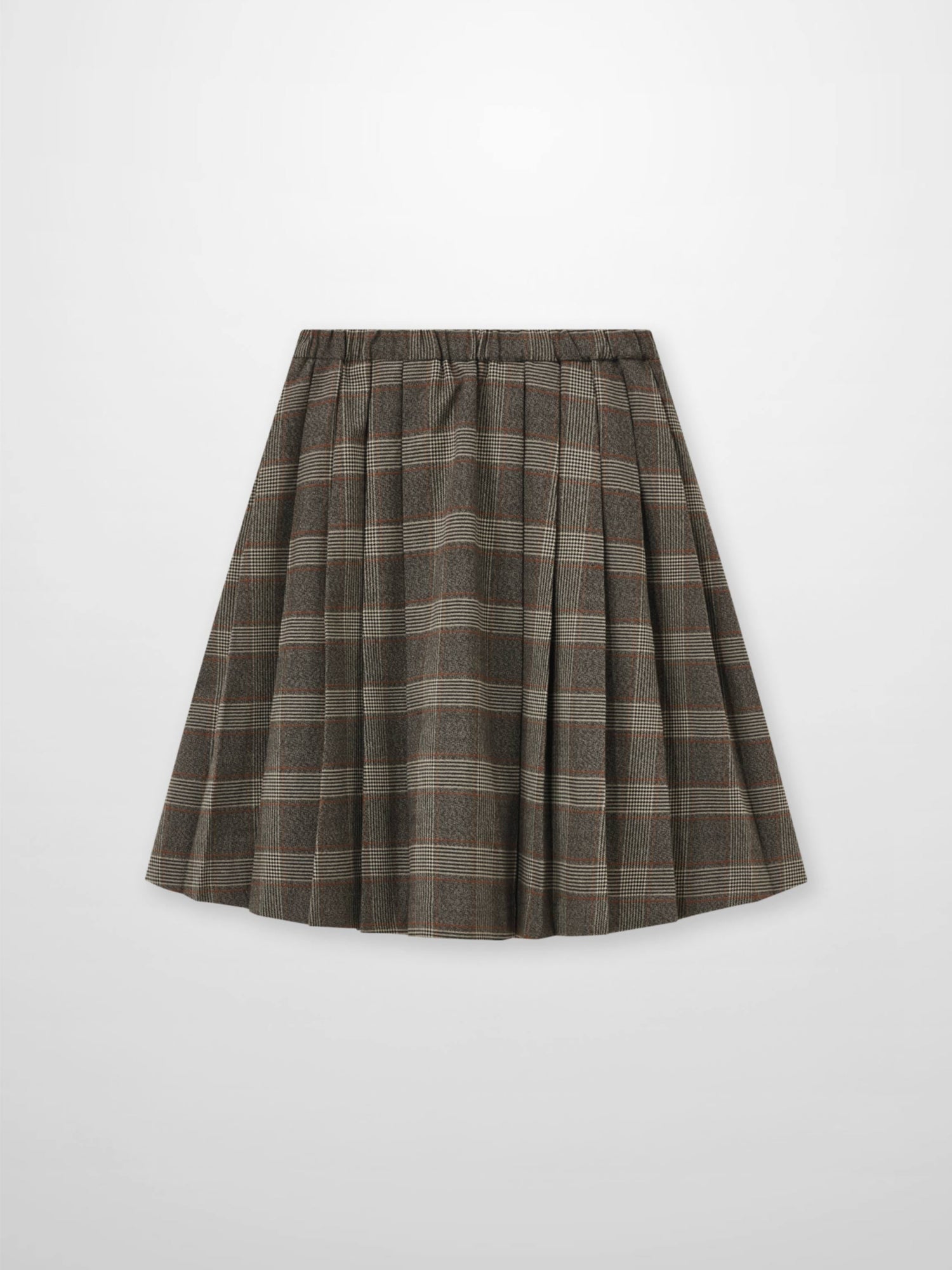 Plaid pleated grey girls skirt, dressy style, Adee.