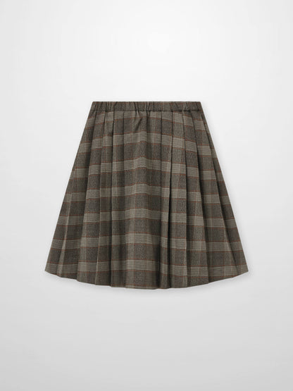 Plaid pleated grey girls skirt, dressy style, Adee.