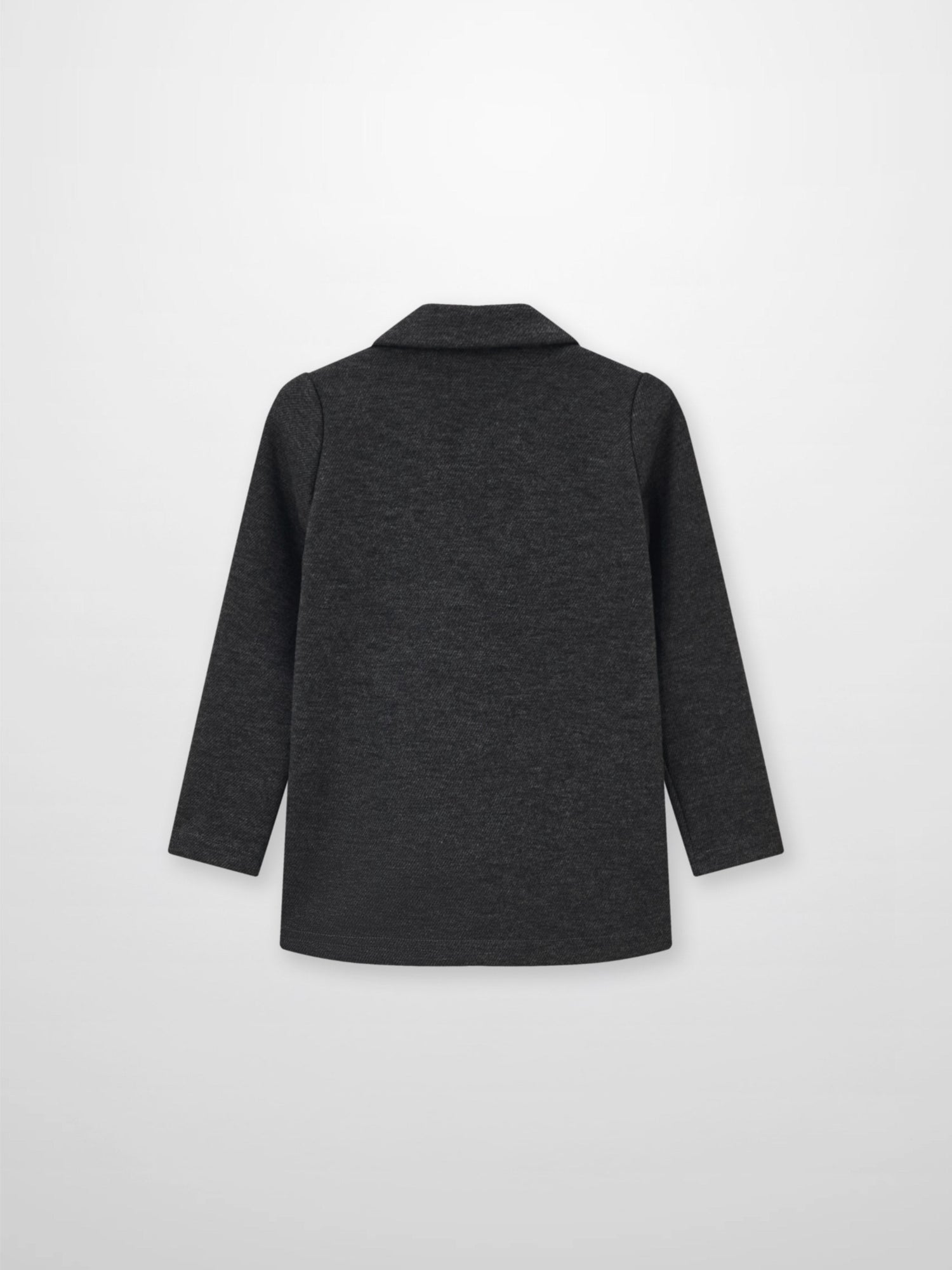 Textured grey twill blazer for boys, dressy long-sleeve jacket