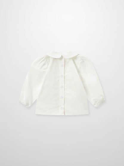 Peter Pan Collar White blouse for girls by Adee; dressy top with front buttons