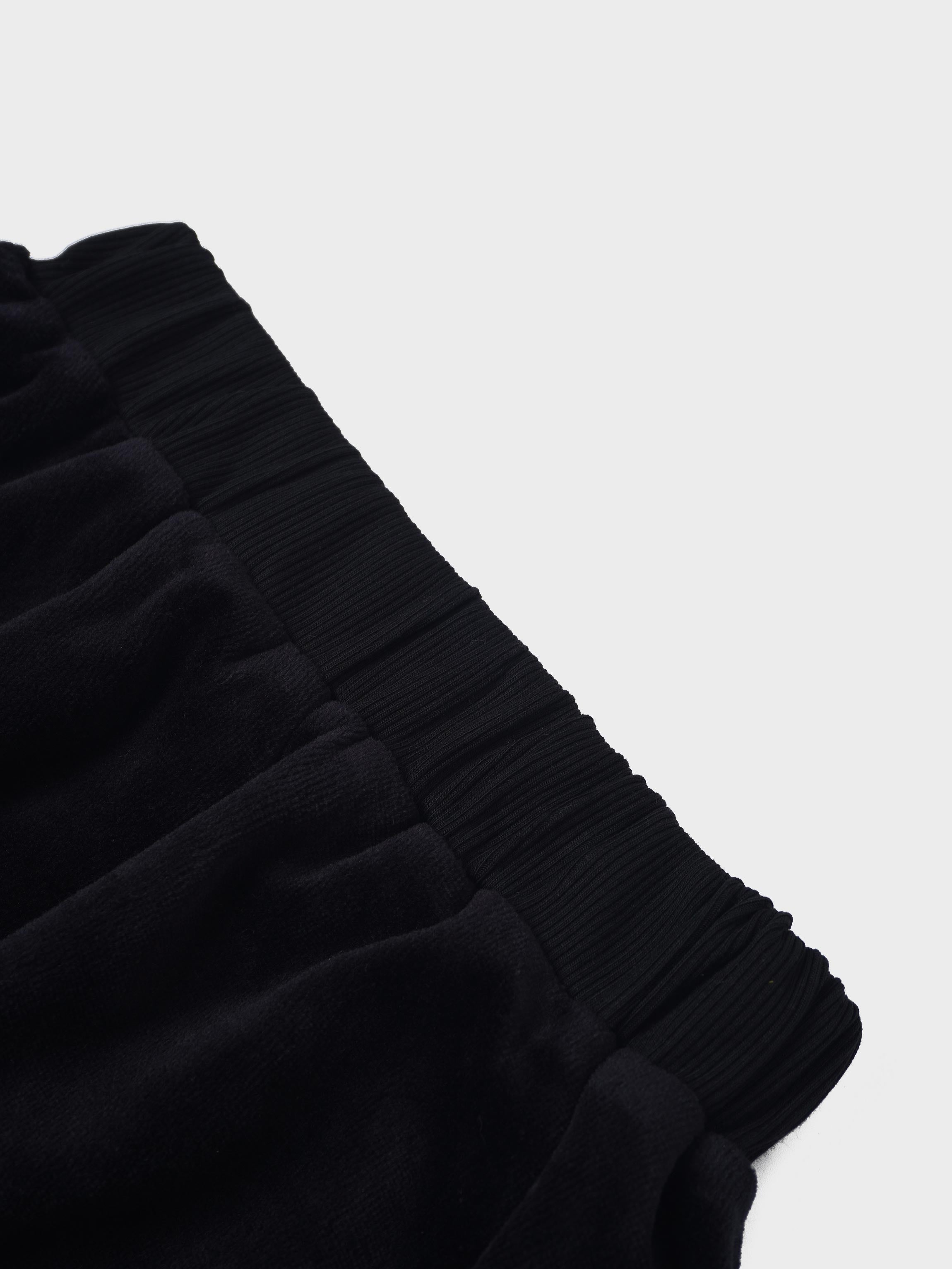 Velour Circle Skirt - Black