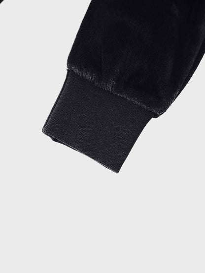 Black Velour Overalls