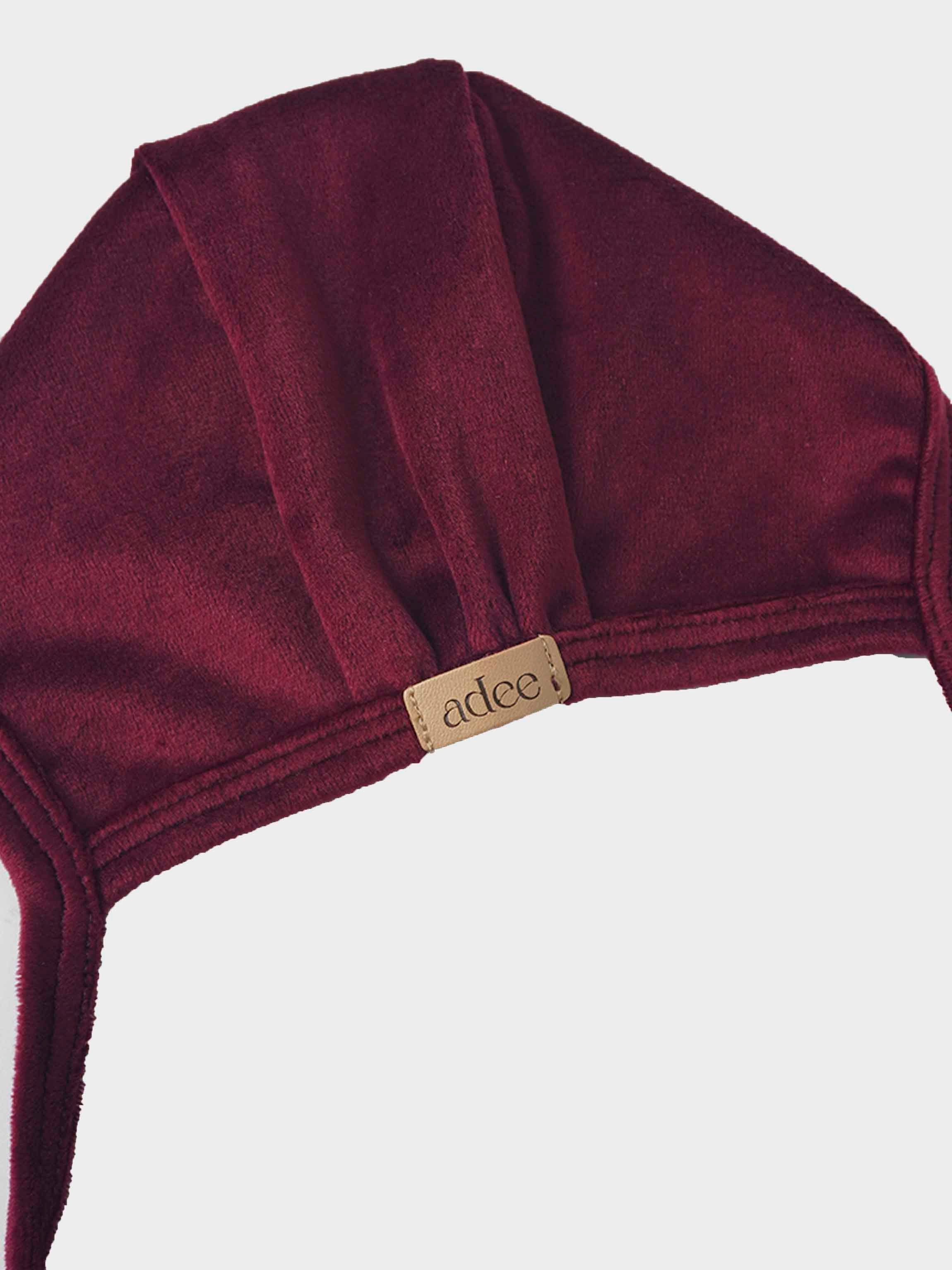 Velour Bonnet - Burgundy