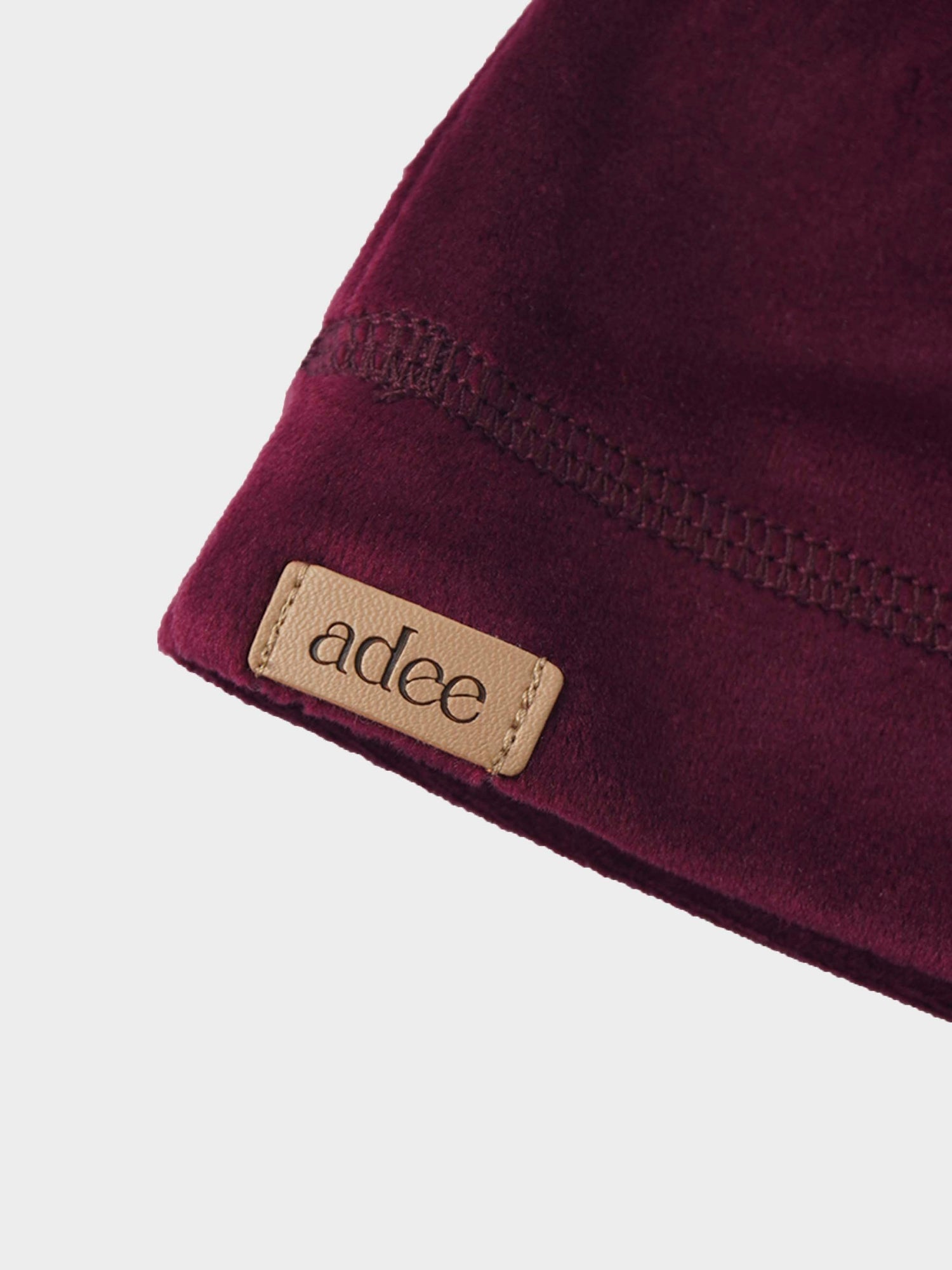 Velour Beanie - Burgundy