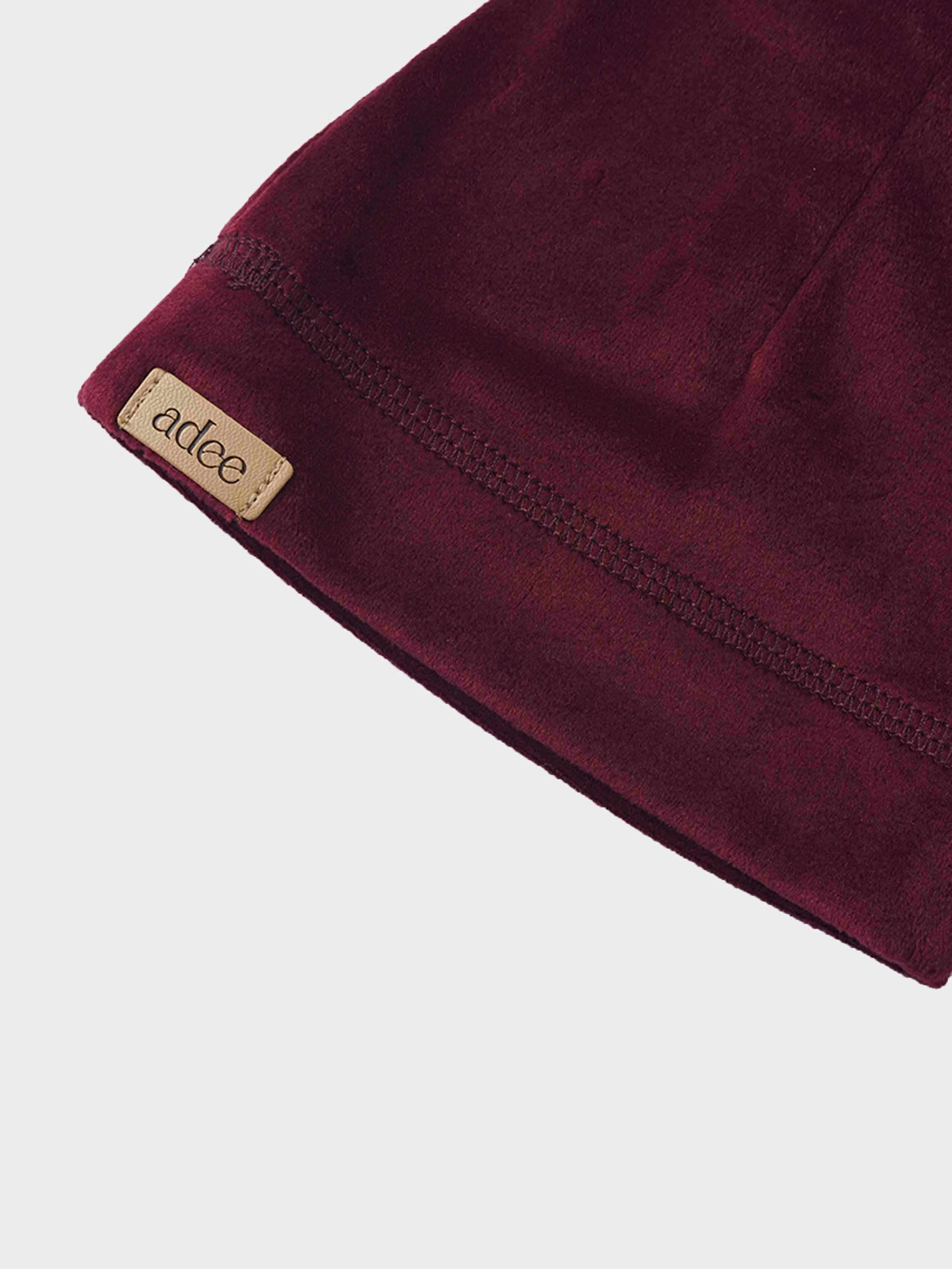 Velour Beanie - Burgundy