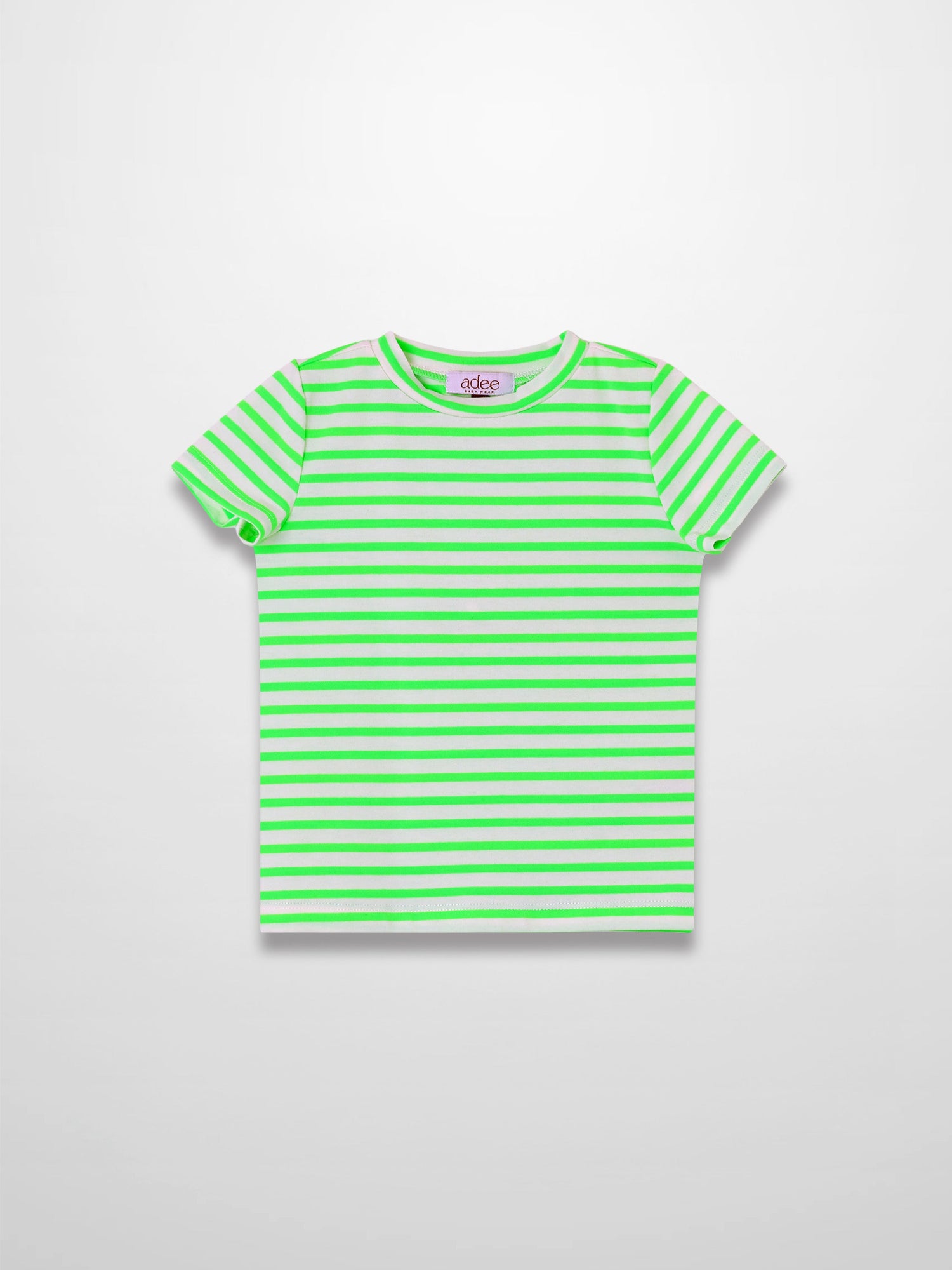 Neon Green Striped Boxy T-shirt