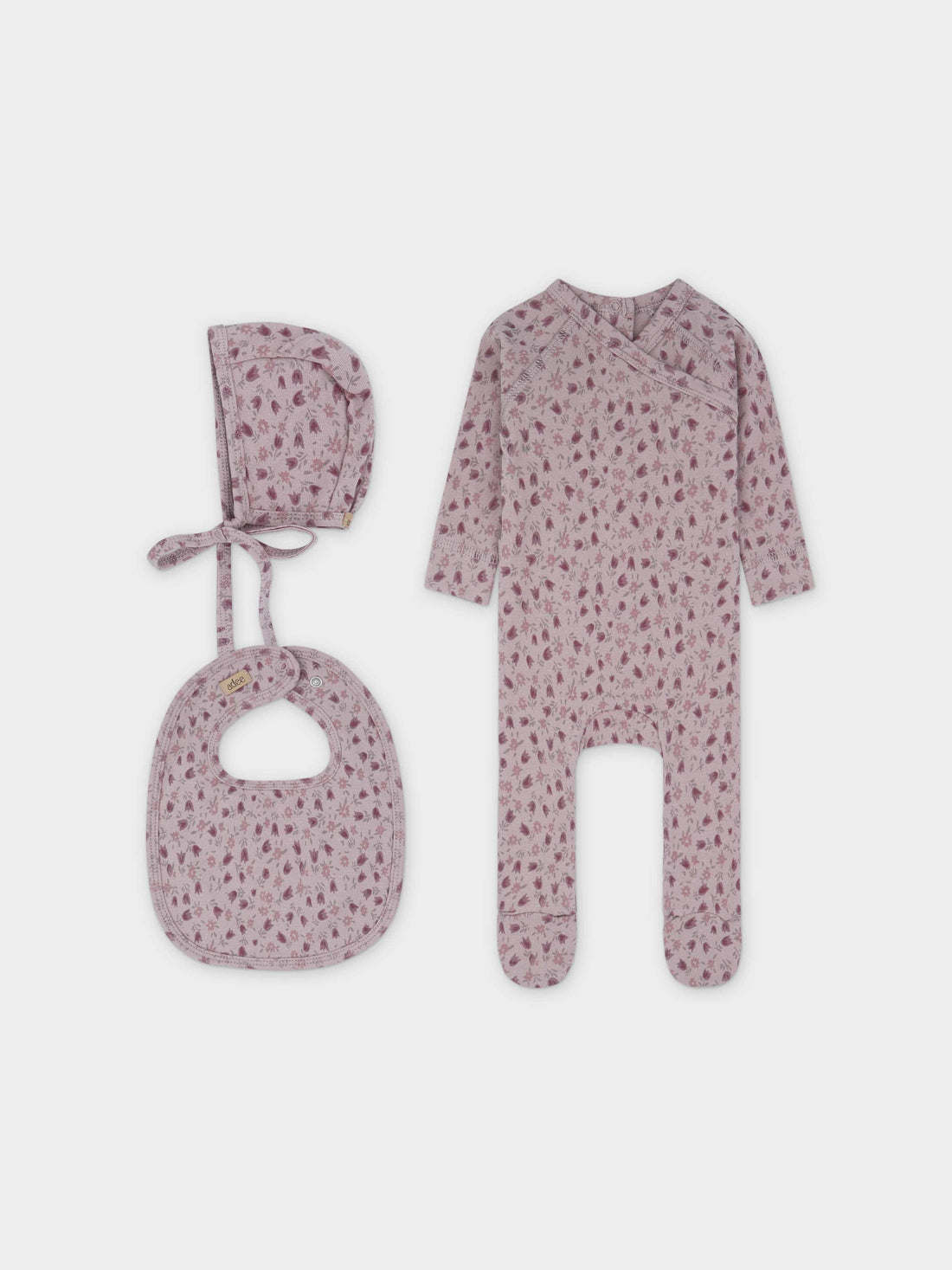 Pink Tulip Stretchy, Bonnet &amp; Bib