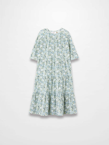 Blue Floral Robe - 3/4 Sleeves