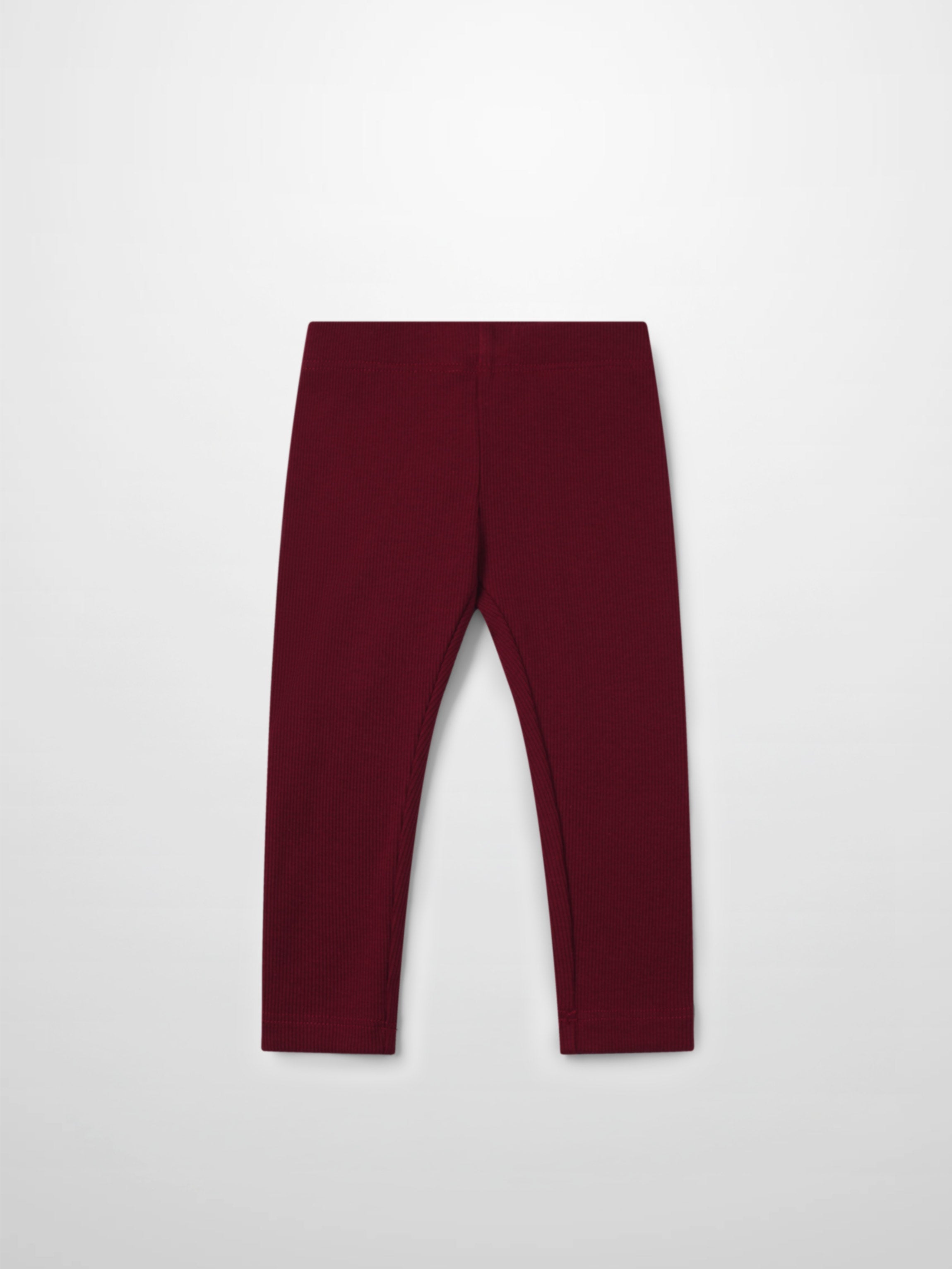 Ribbed Leggings - Burgundy