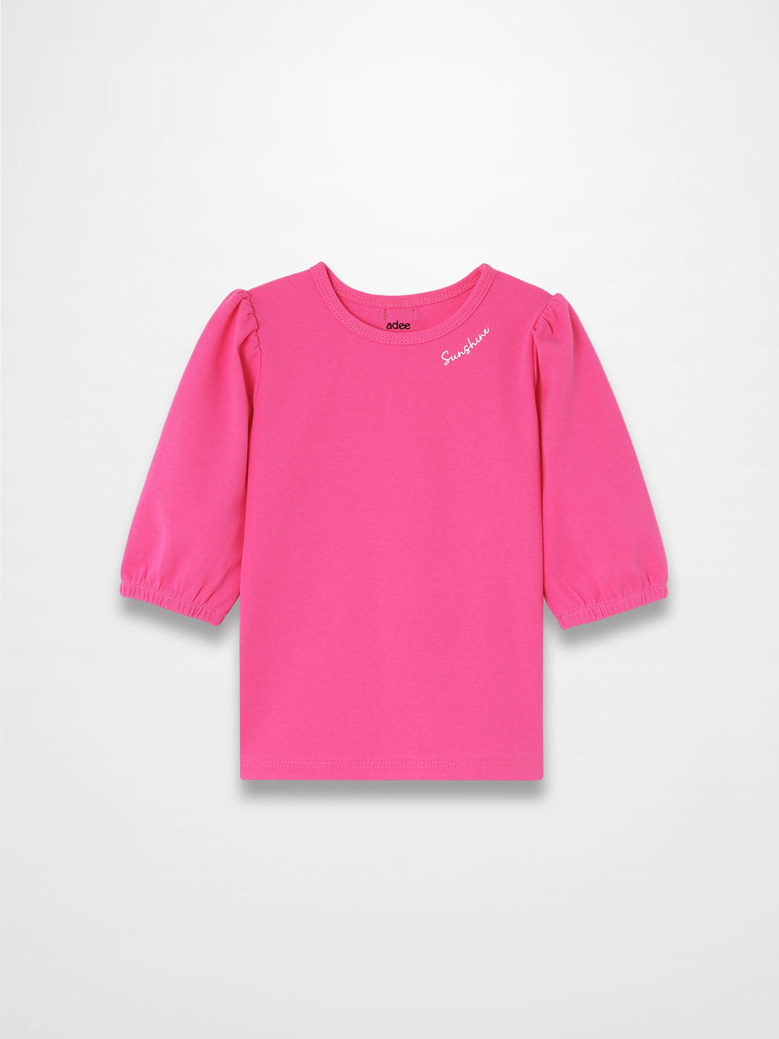 3/4 Sleeve Bubble T-Shirt - Pink