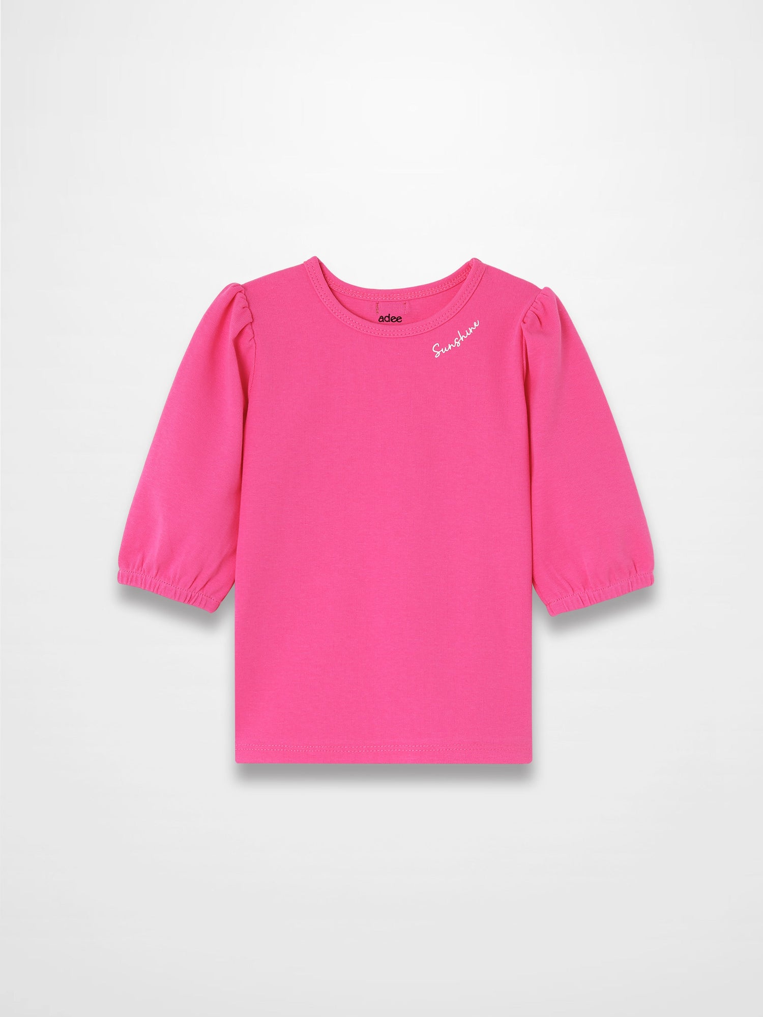3/4 Sleeve Bubble T-Shirt - Pink