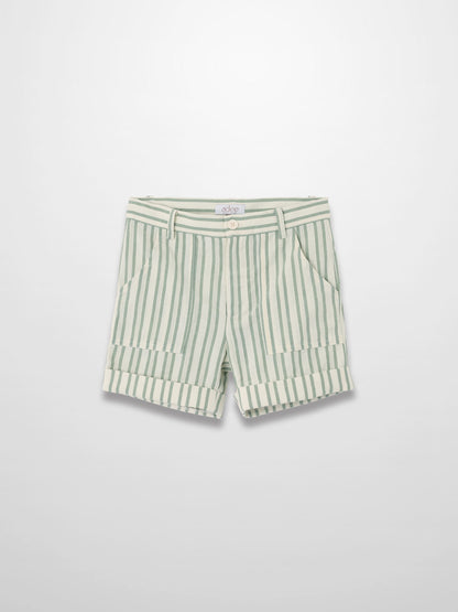 Green Striped Shorts