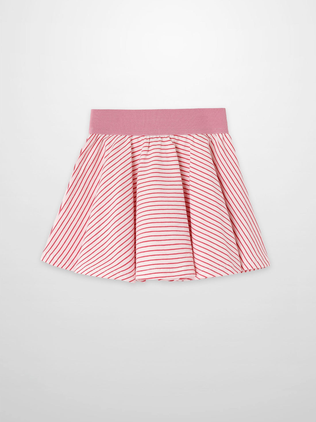 Striped pink skirt for girls by Adee with solid pink waistband