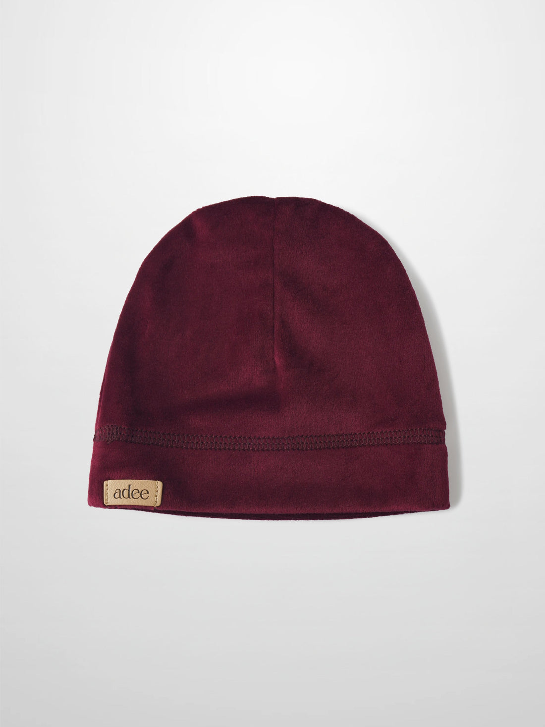 Velour Beanie - Burgundy