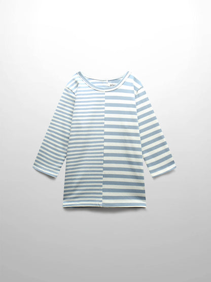 Striped Fitted T-shirt with 3/4 sleeves