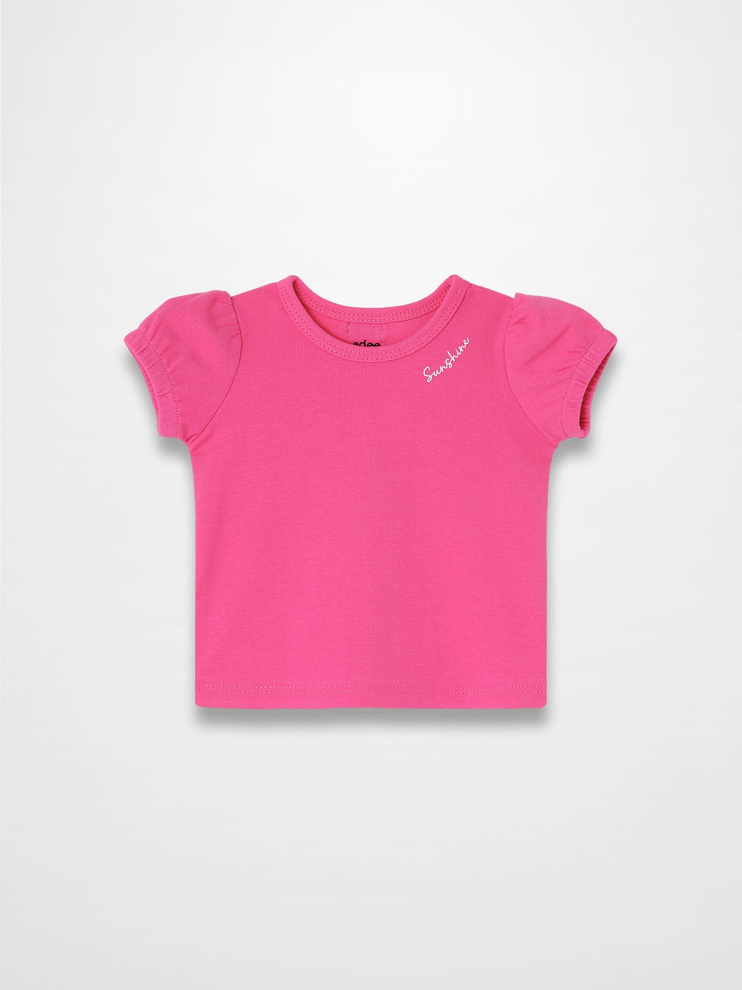 Short Sleeve Bubble T-Shirt - Pink