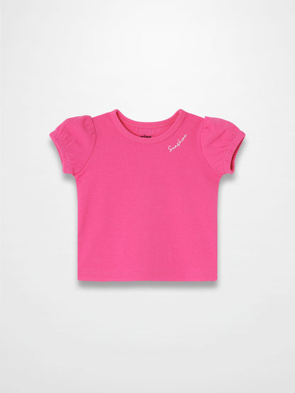 Short Sleeve Bubble T-Shirt - Pink