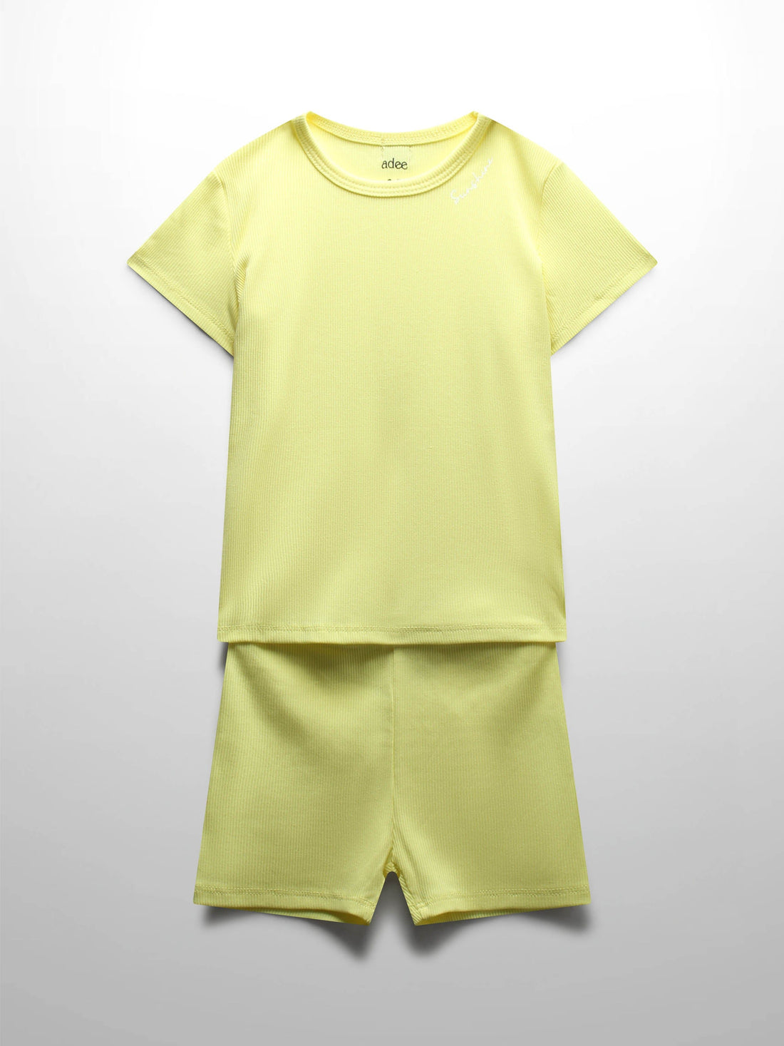Yellow Ribbed Short Set