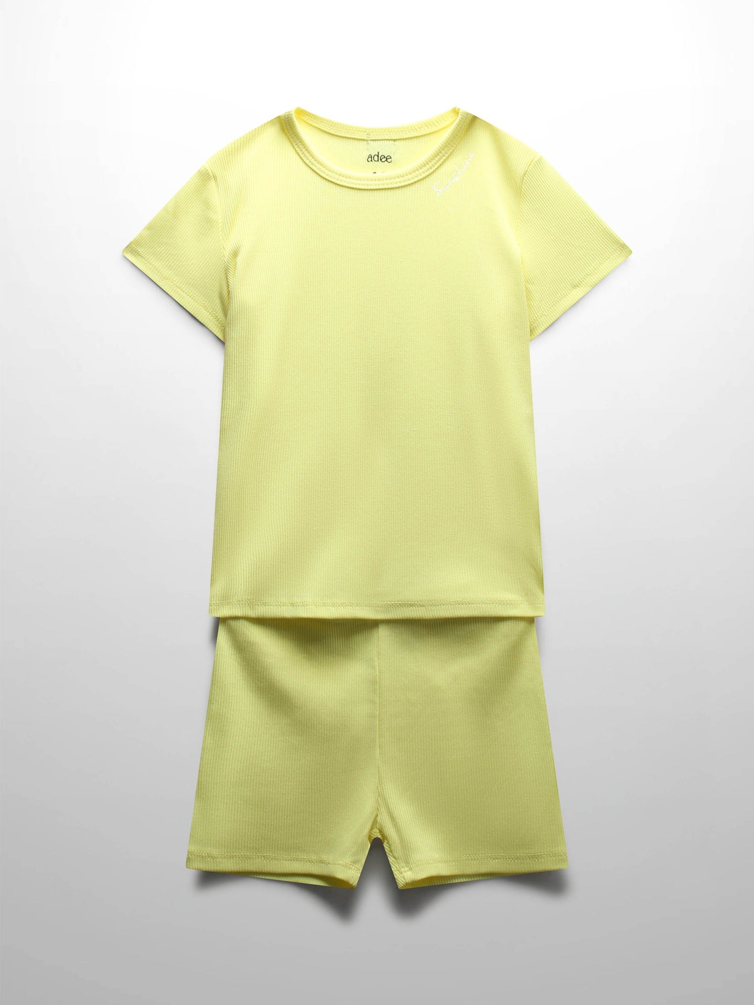 Yellow Ribbed Short Set