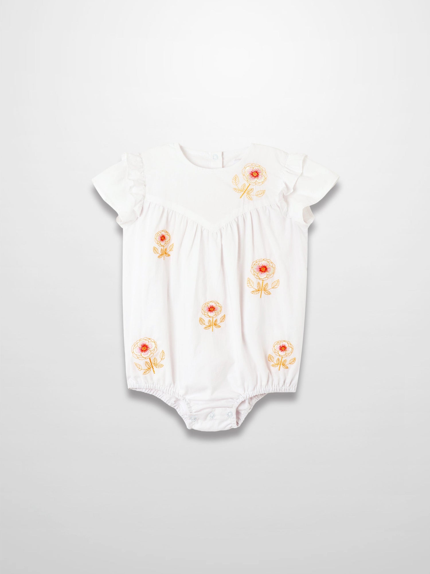 Embroidered Flower Romper