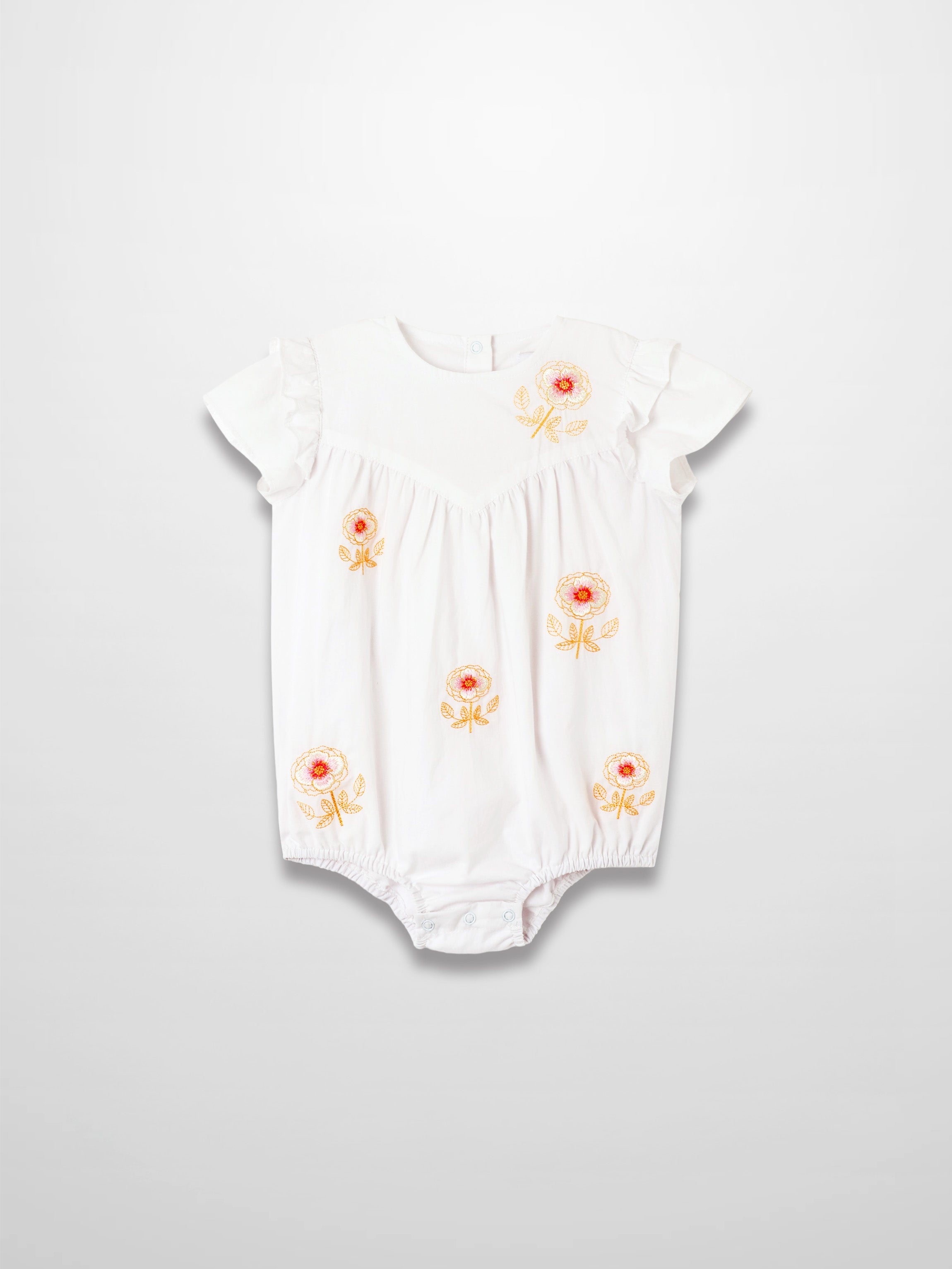 Embroidered Flower Romper