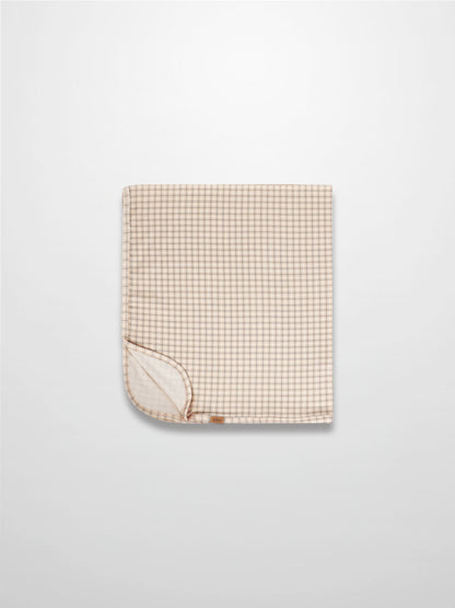 Oatmeal Grid Blanket - Blue