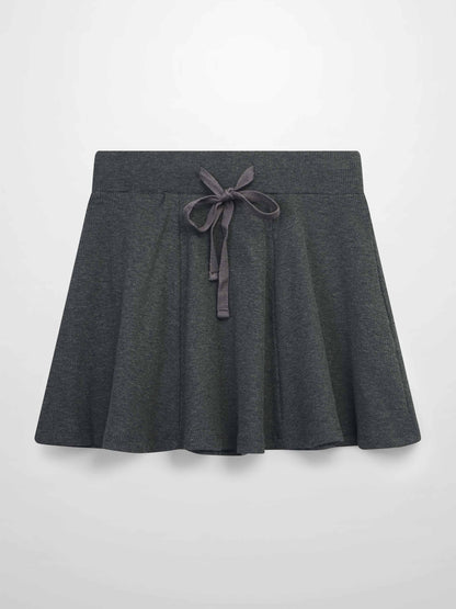 Ribbed Circle Skirt - Grey
