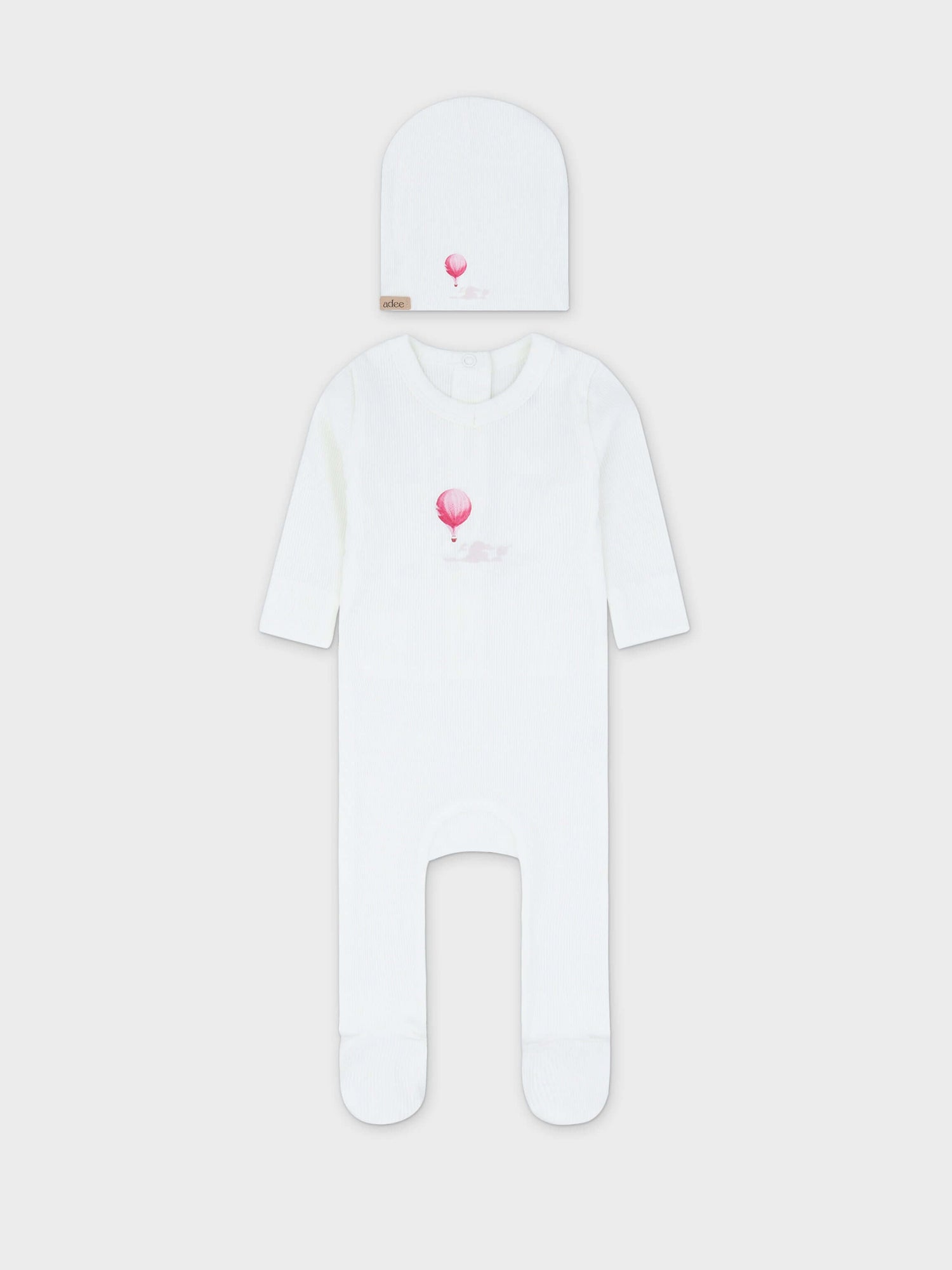 white Baby jumpsuit with hat