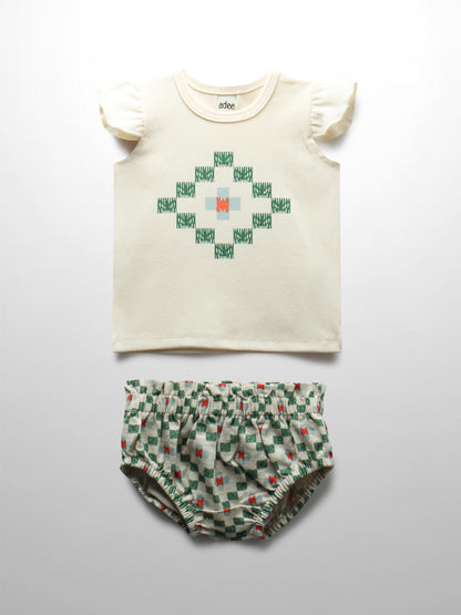 Green Diamond Tank Set- Ruffles