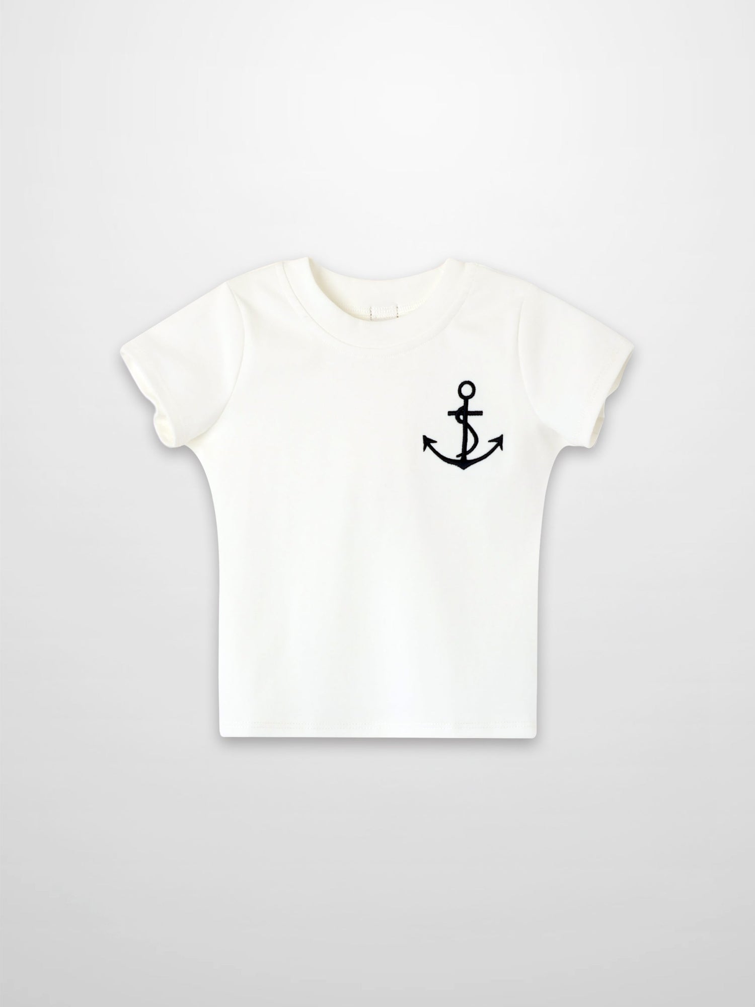 Embroidered Anchor Boxy Short Sleeve T-Shirt