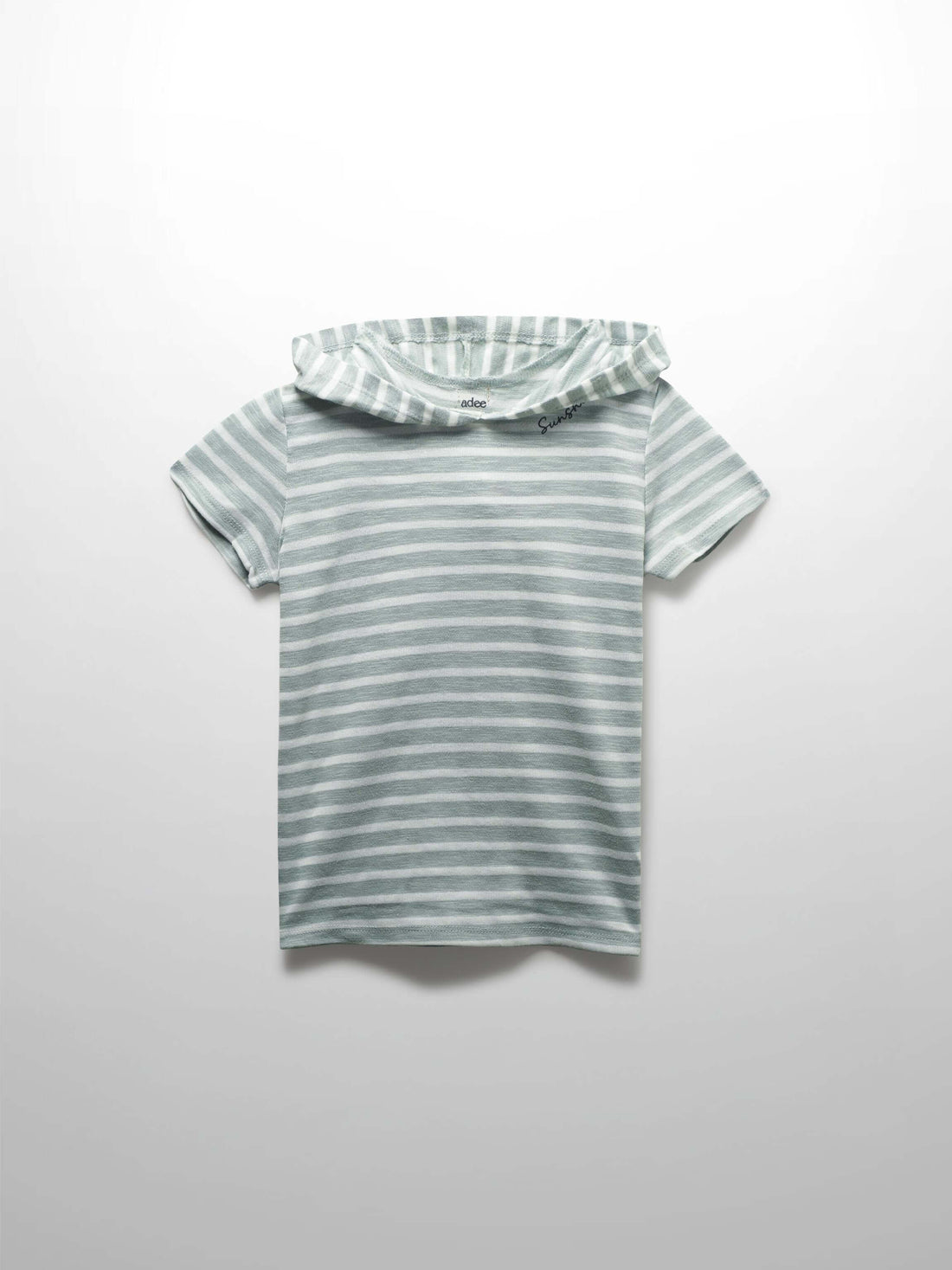 boys green striped hoodie shirt