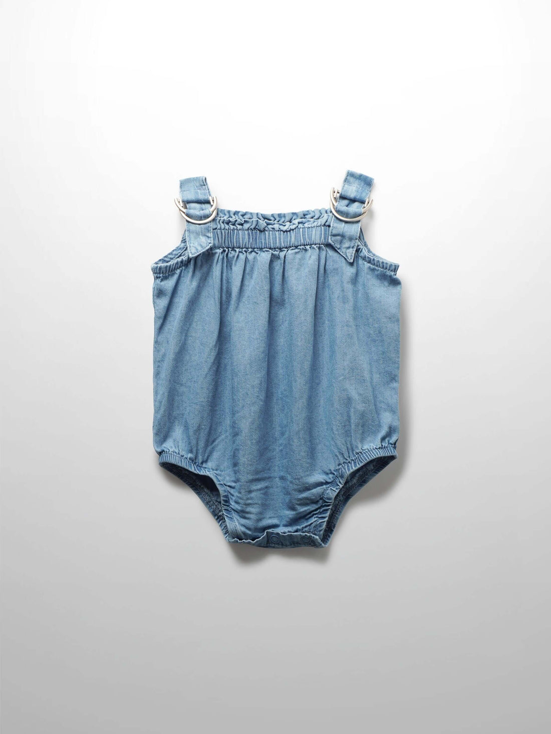 Baby girls denim buckle romper