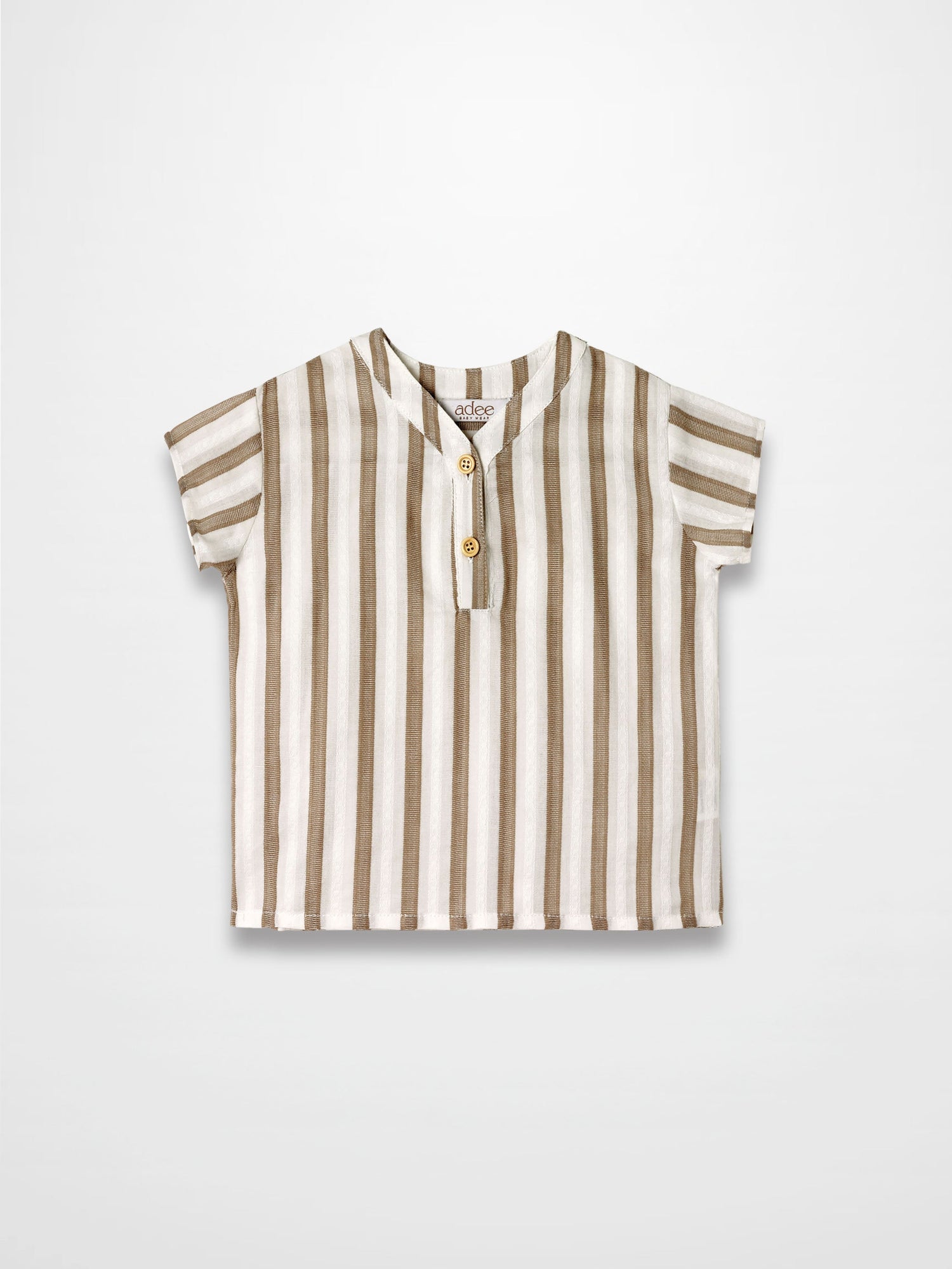 Tan and White Striped Shirt