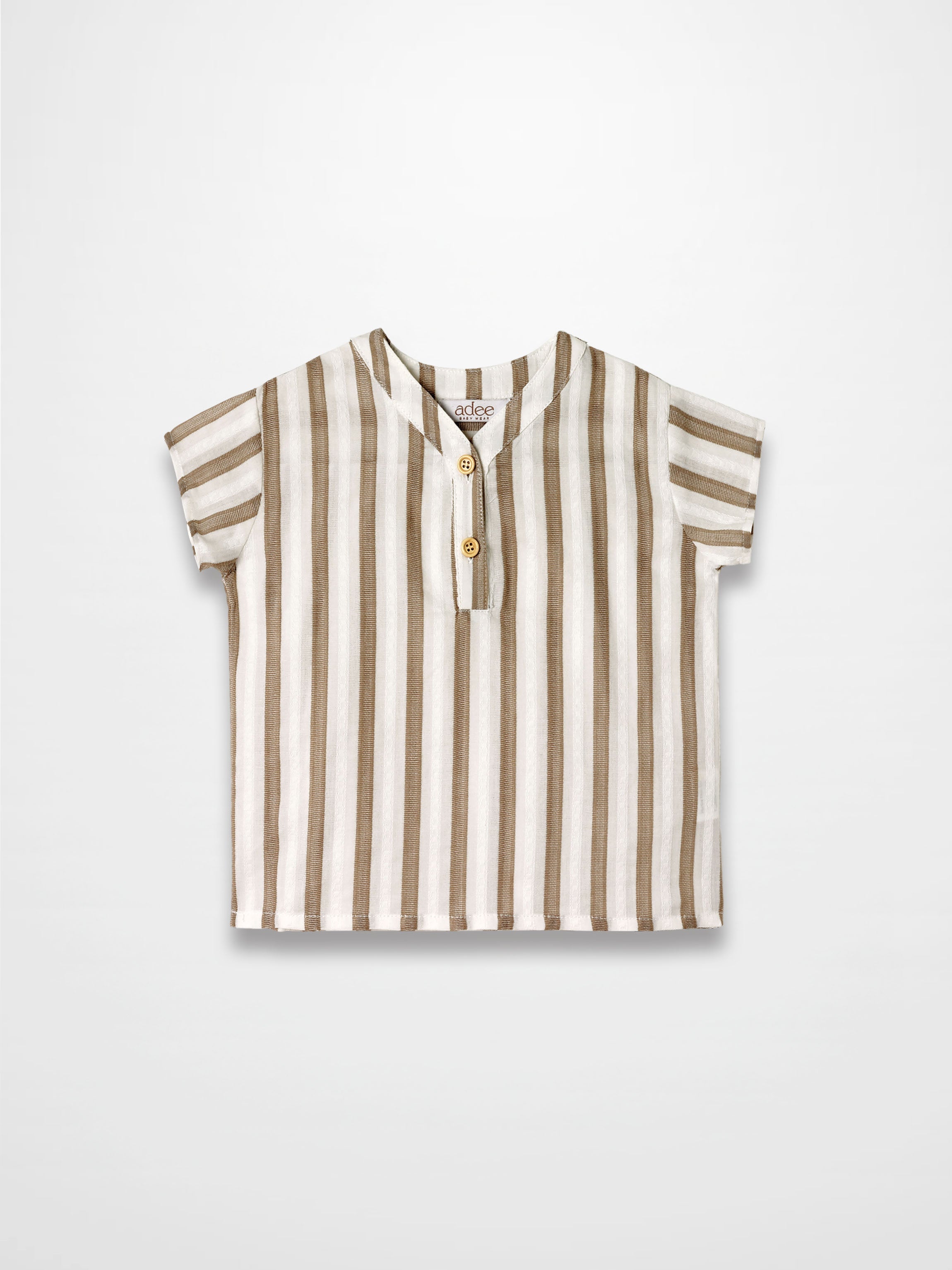 Tan and White Striped Shirt