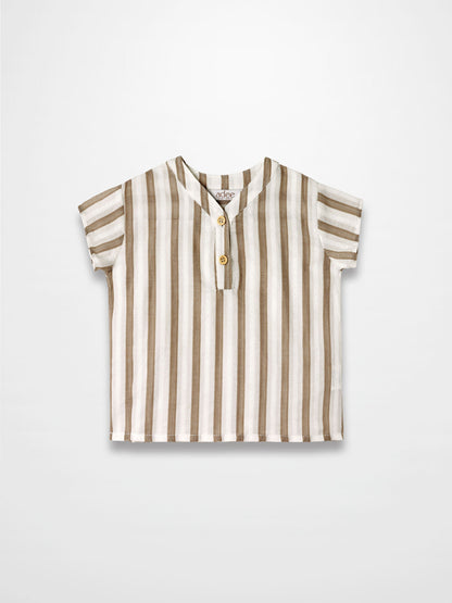 Tan and White Striped Shirt