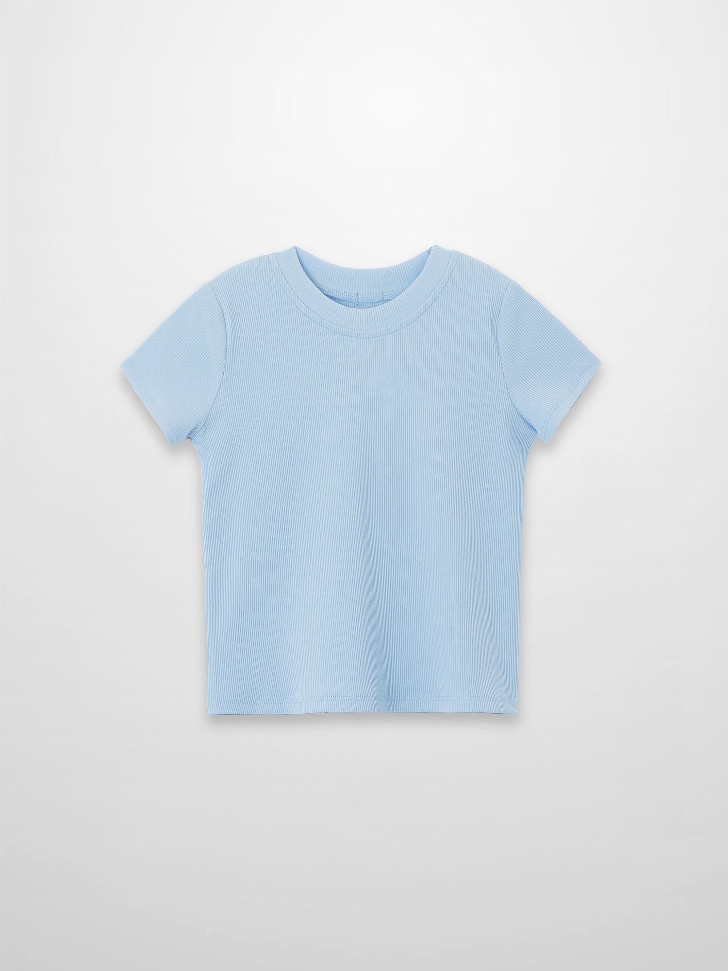 Thin Ribbed T-Shirt - Light Blue