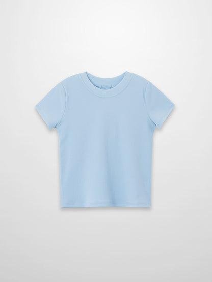 Thin Ribbed T-Shirt - Light Blue