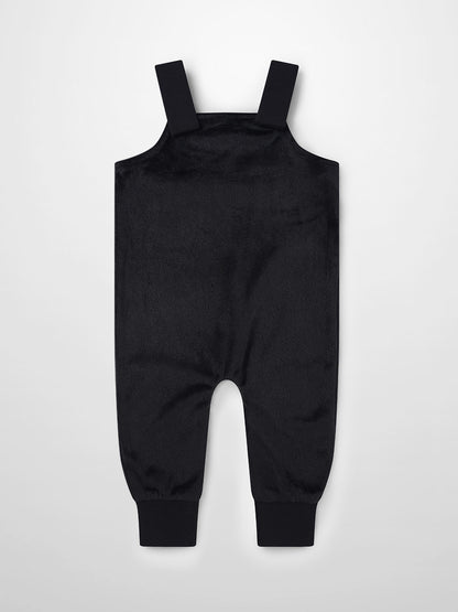 Black Velour Overalls