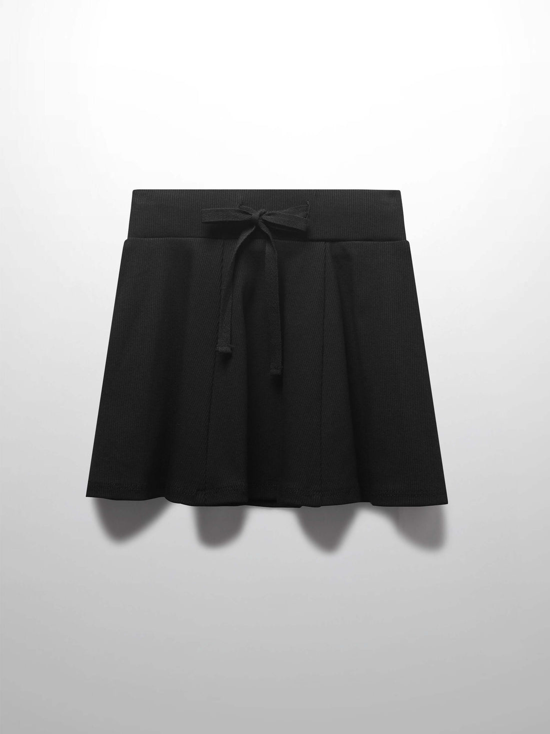 6 Panel Skirt- Black Ribbed