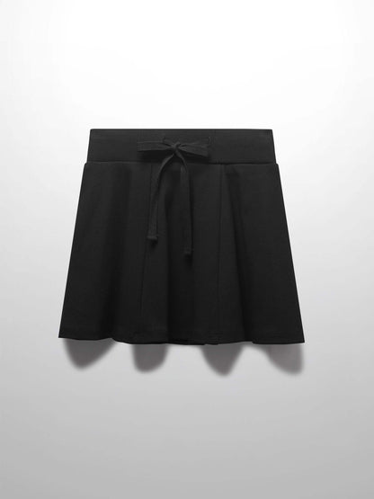 6 Panel Skirt- Black Ribbed