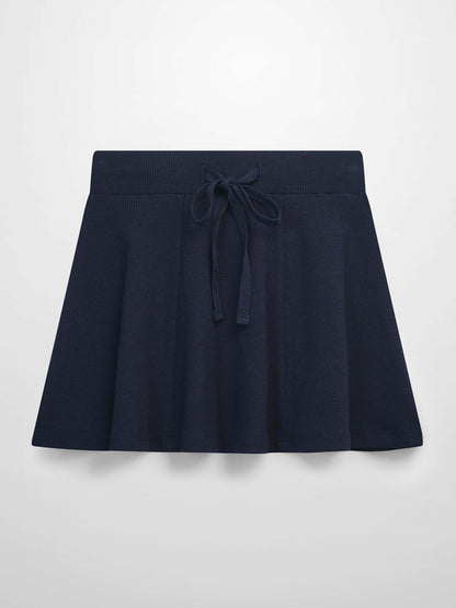 Ribbed Circle Skirt - Navy