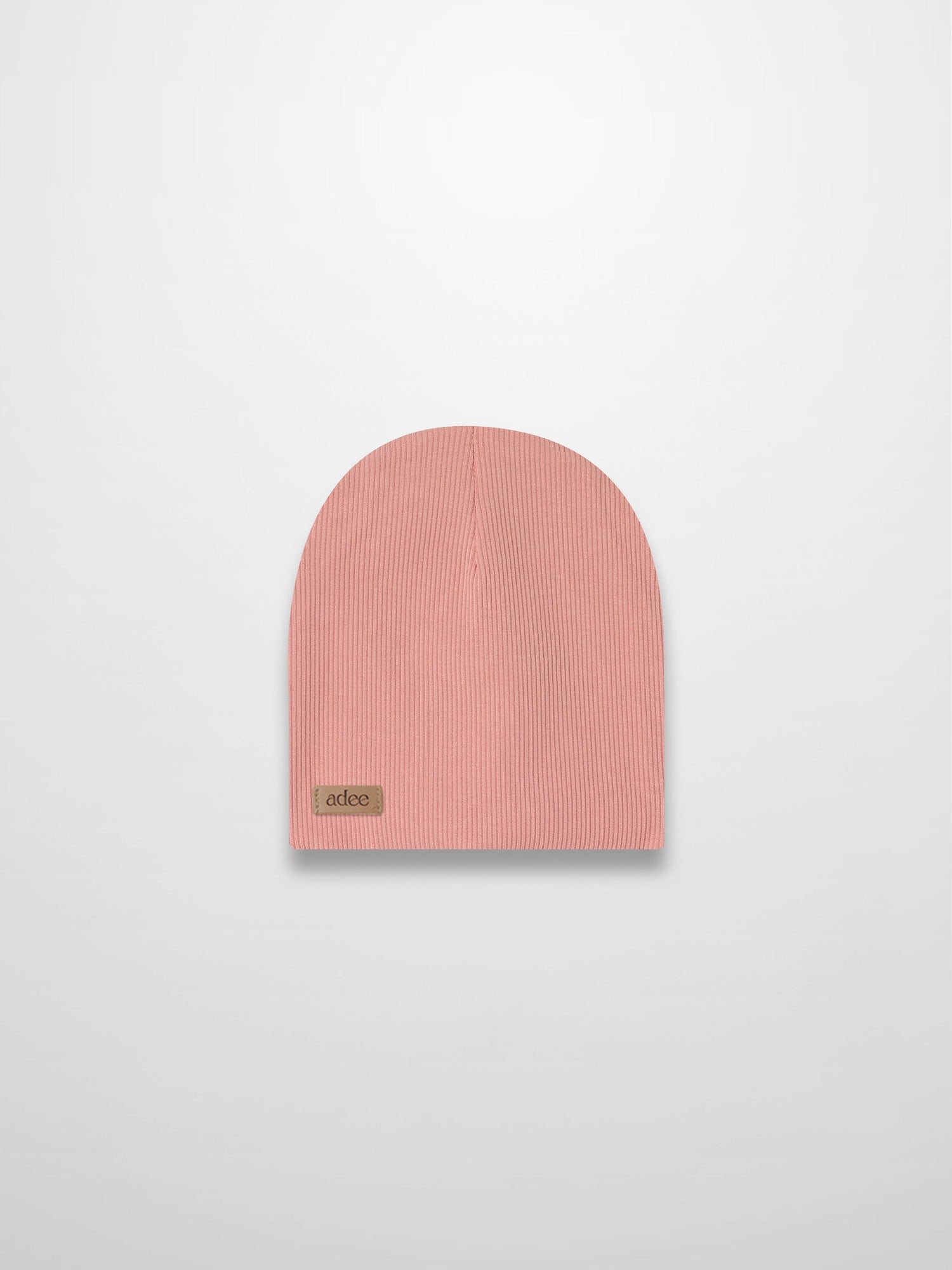 Thin Ribbed Beanie-Light Pink