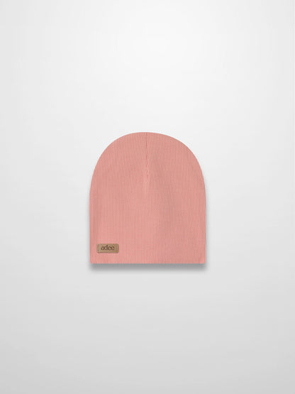 Thin Ribbed Beanie-Light Pink