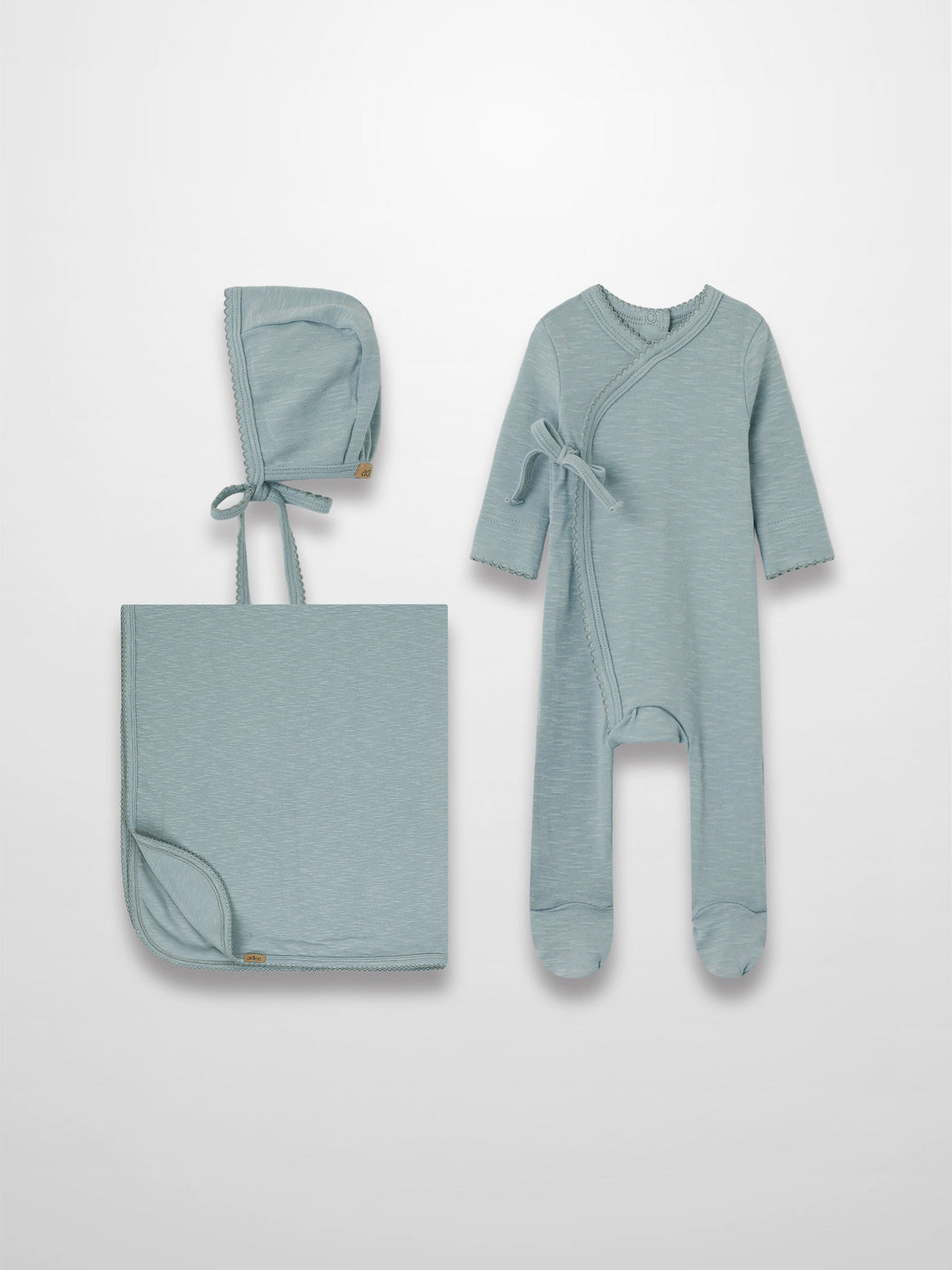 Blue Scalloped - Layette Set