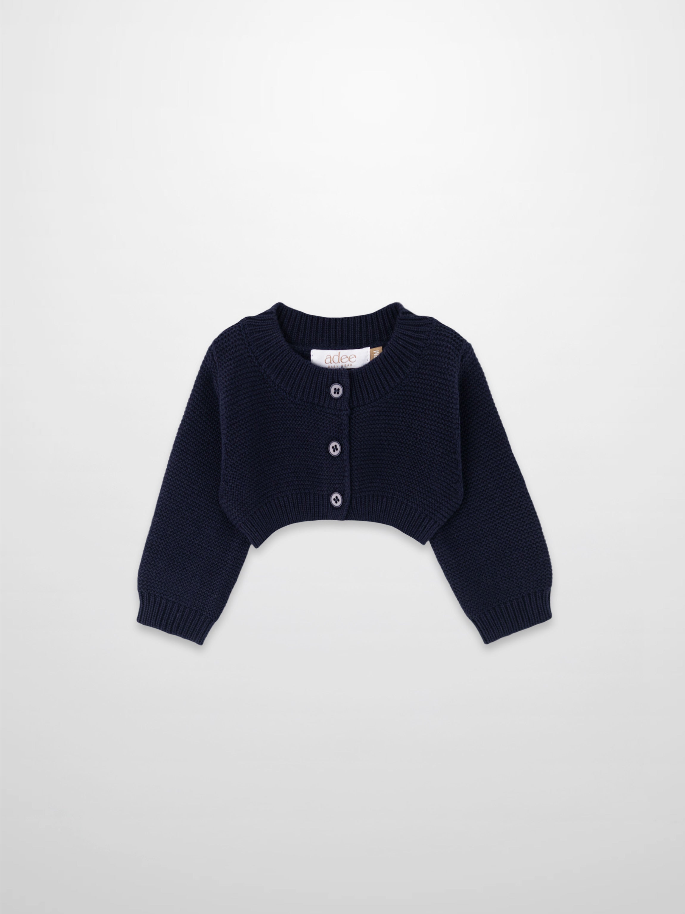 Cropped Cardigan - Navy