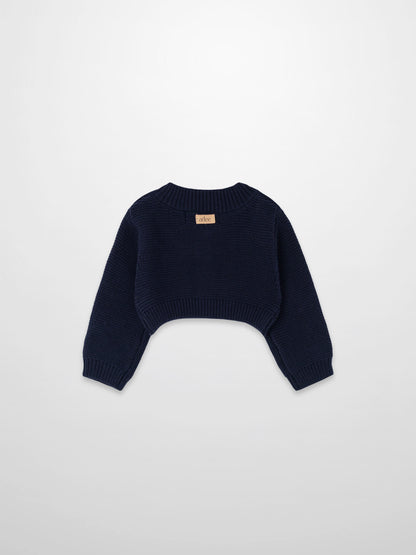Cropped Cardigan - Navy