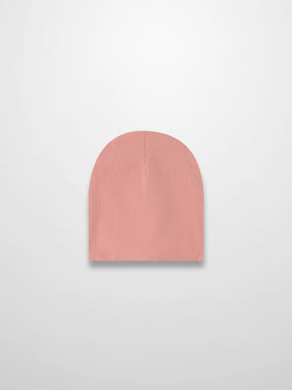 Thin Ribbed Beanie-Light Pink