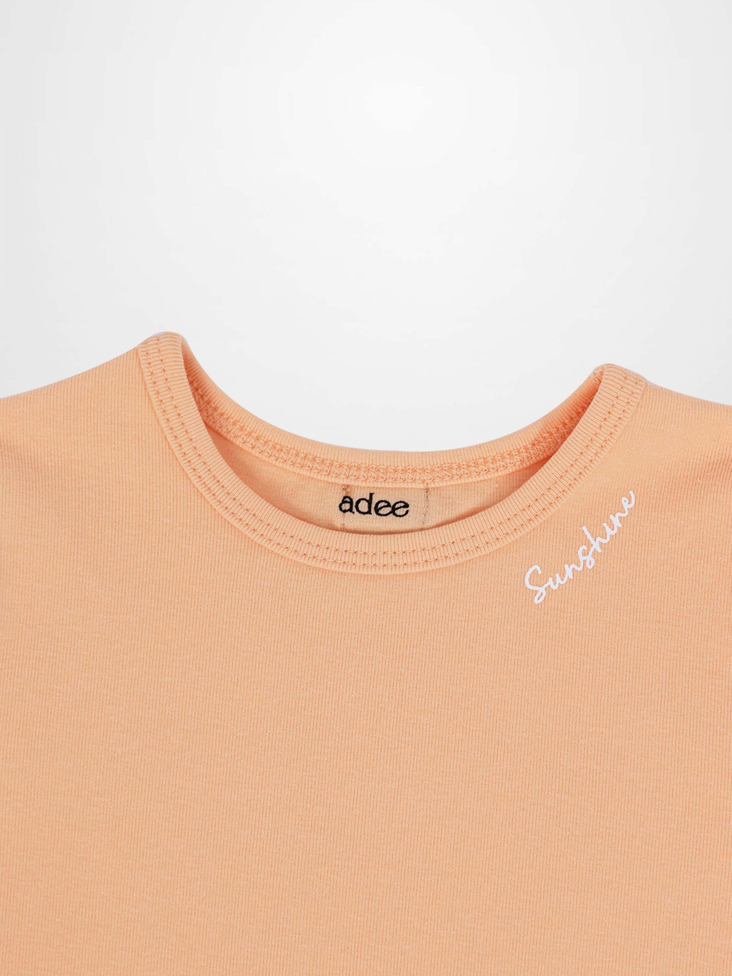 Short Puff Sleeve T-shirt - Peach